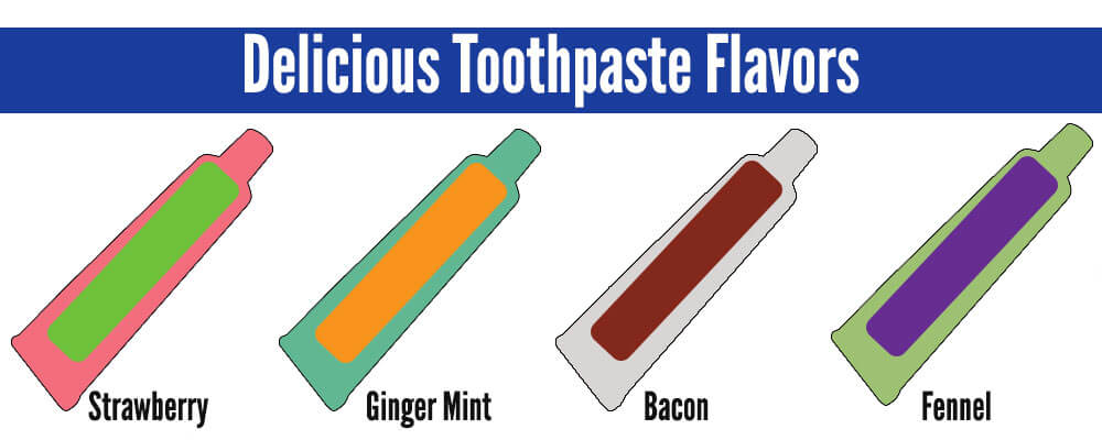 An array of unique toothpaste flavors